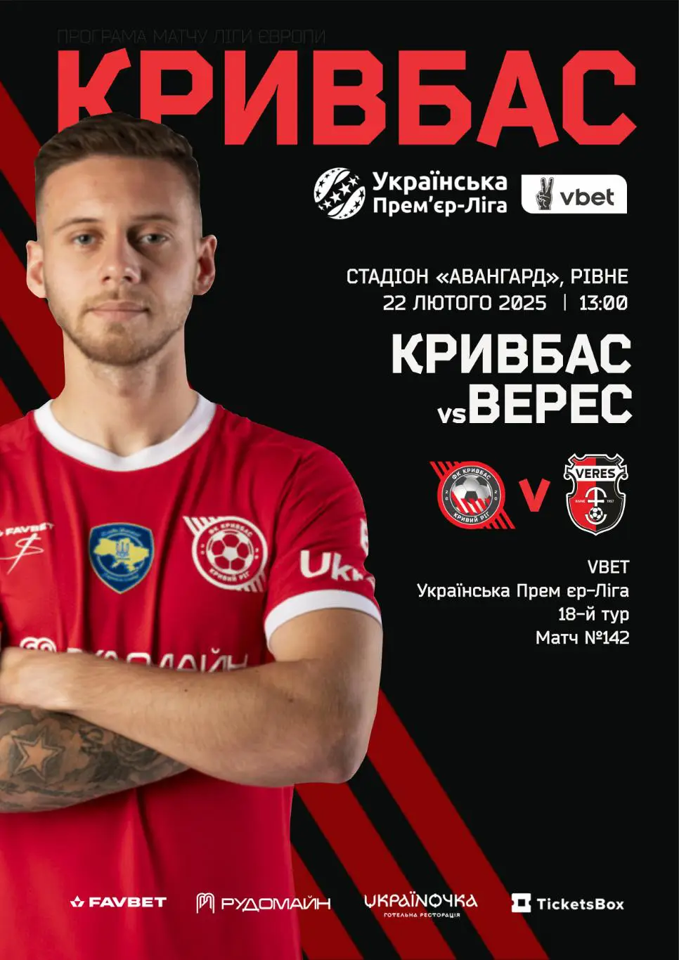 Кривбасс Кривой Рог - Верес Ровно 22.02.2025