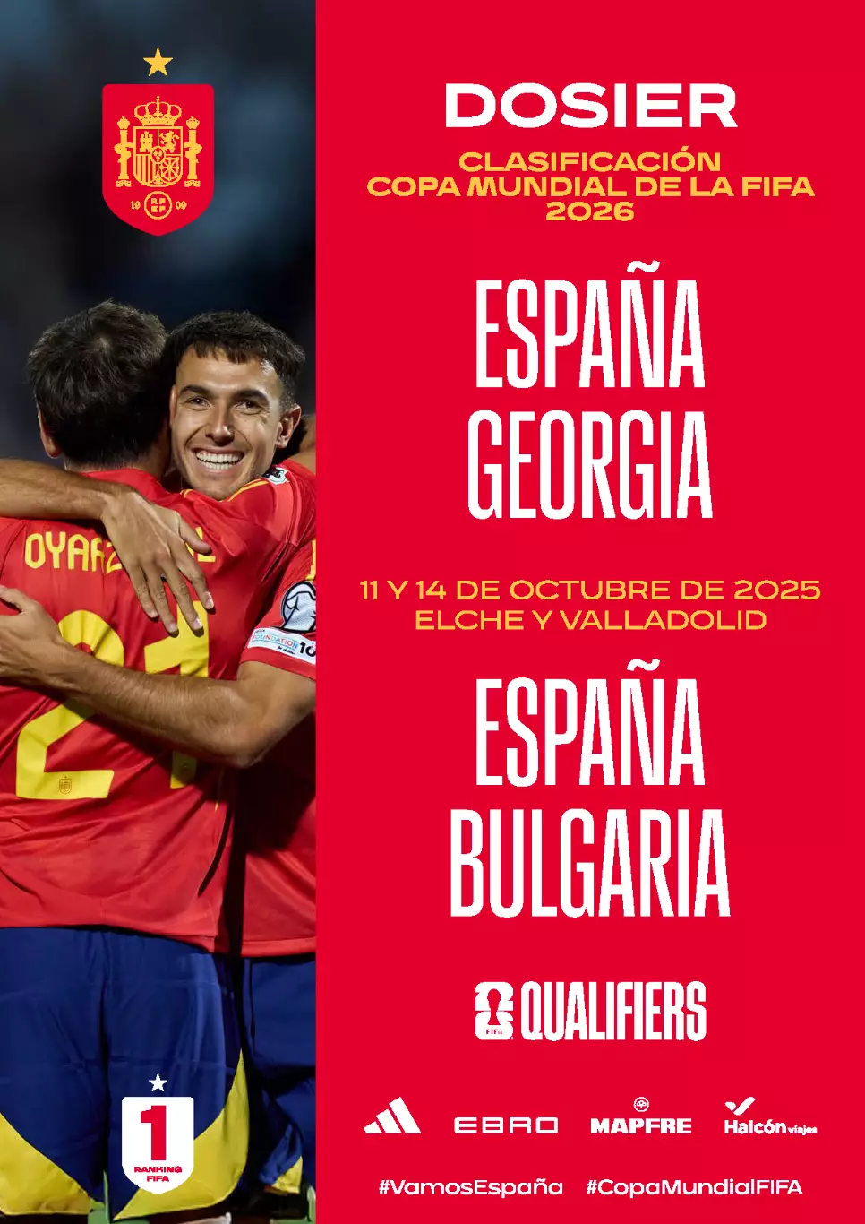 Испания - Грузия 11.10.2025, Испания - Болгария 14.10.2025