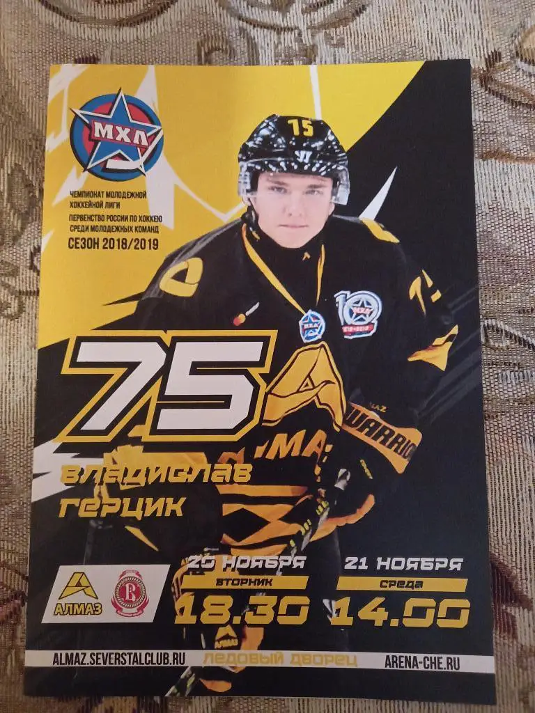 Алмаз Череповец - Русские Витязи Чехов 20-21.11.2018