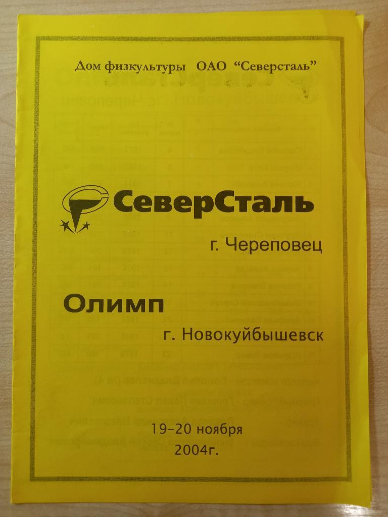 Северсталь Череповец - Олимп Новокуйбышевск 19-20.11.2004