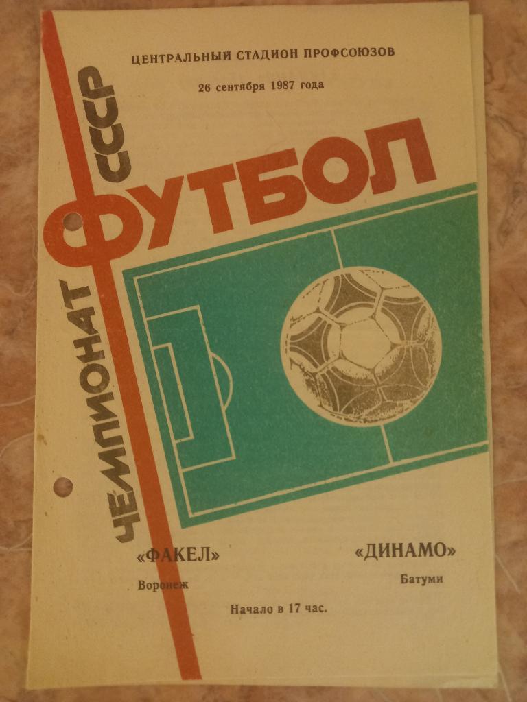 Факел Воронеж - Динамо Батуми 26.09.1987