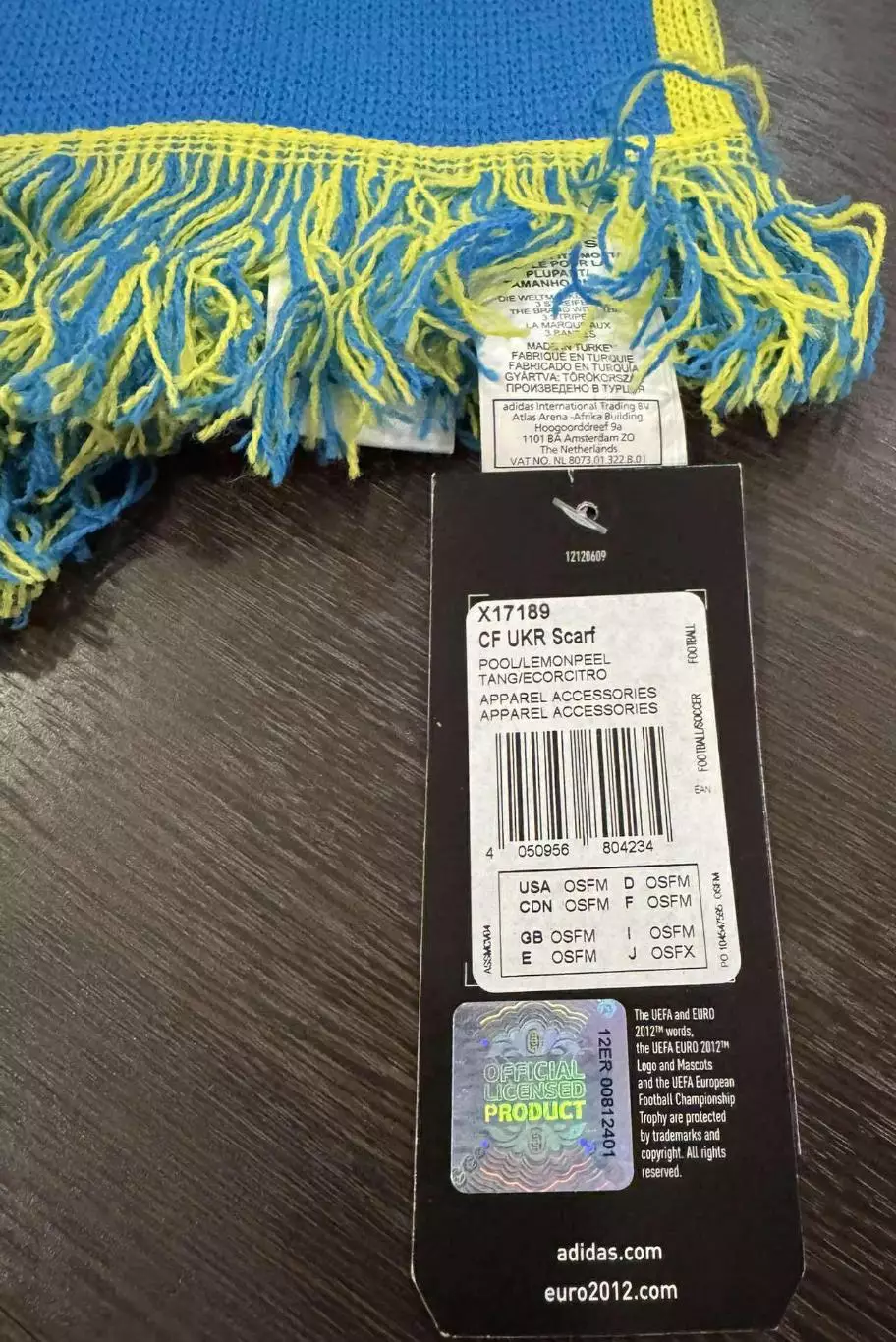 Шарф ЕВРО-2012 Украина.Официал.Чемпионат Европы по футболу 2012 года. 4