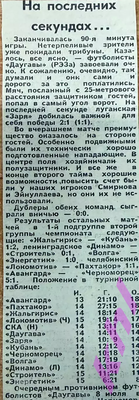 Даугава РЭЗ Рига Латвия - Заря Луганск 4 июля 1964 (+ газетные вырезки о игре) 2