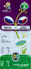 Россия - Чехия 8 июня 2012 (билет) Чемпионат Европы Вроцлав Польша