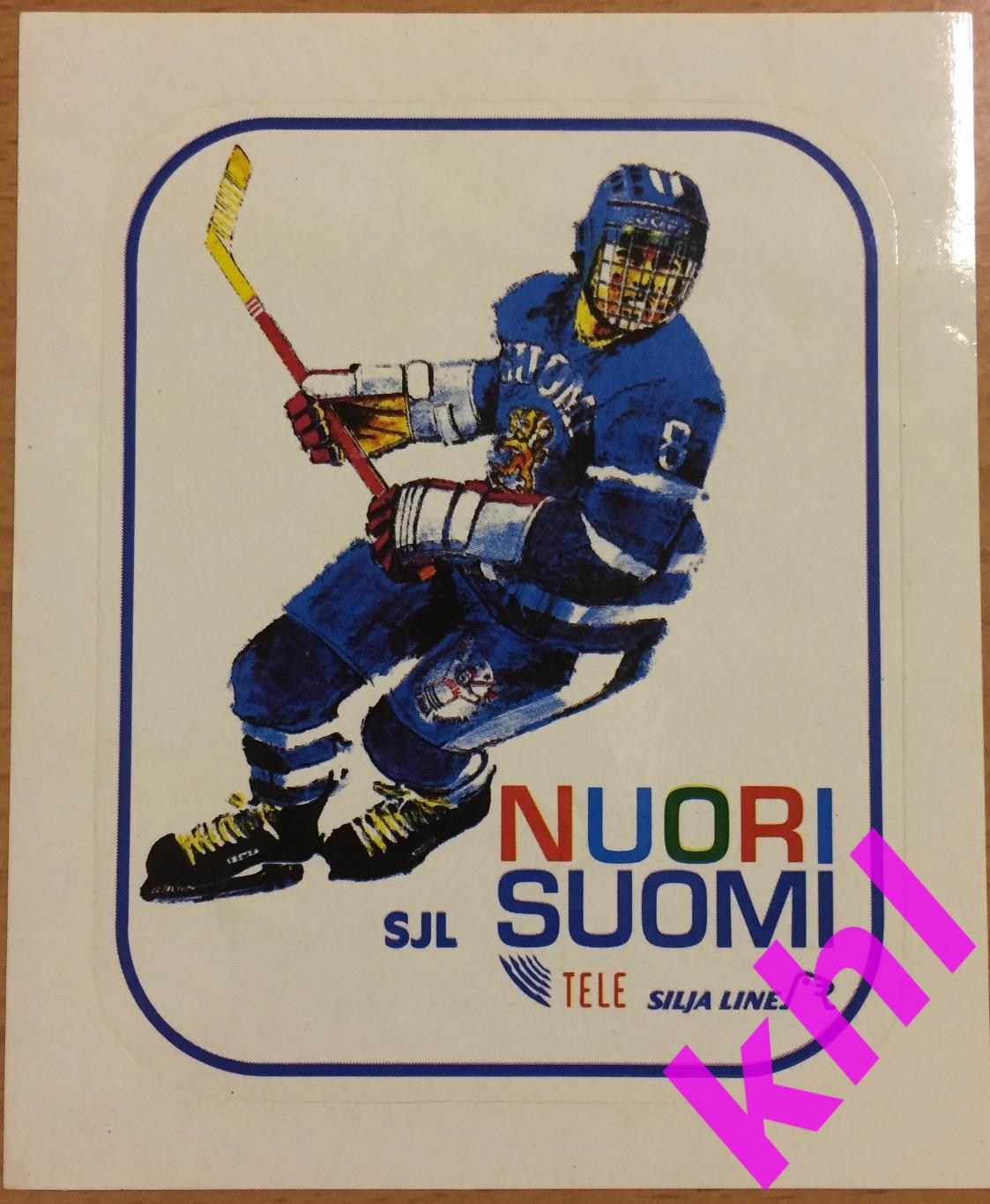 Наклейка из 90-х сборная Финляндии (хоккеист)