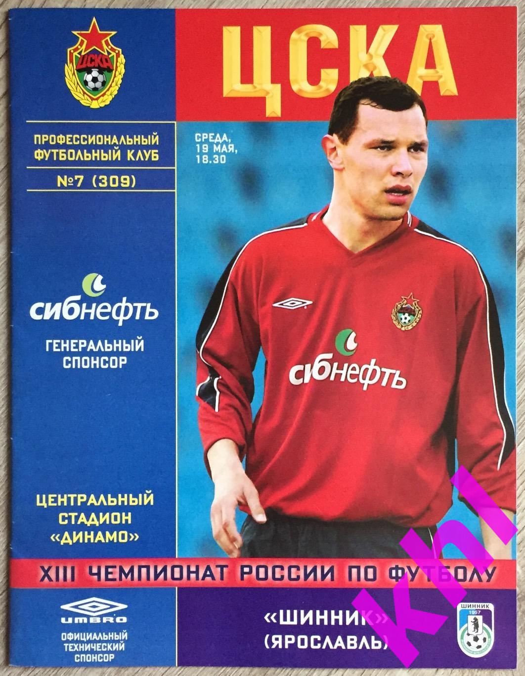 ЦСКА Москва - Шинник Ярославль 19 мая 2004