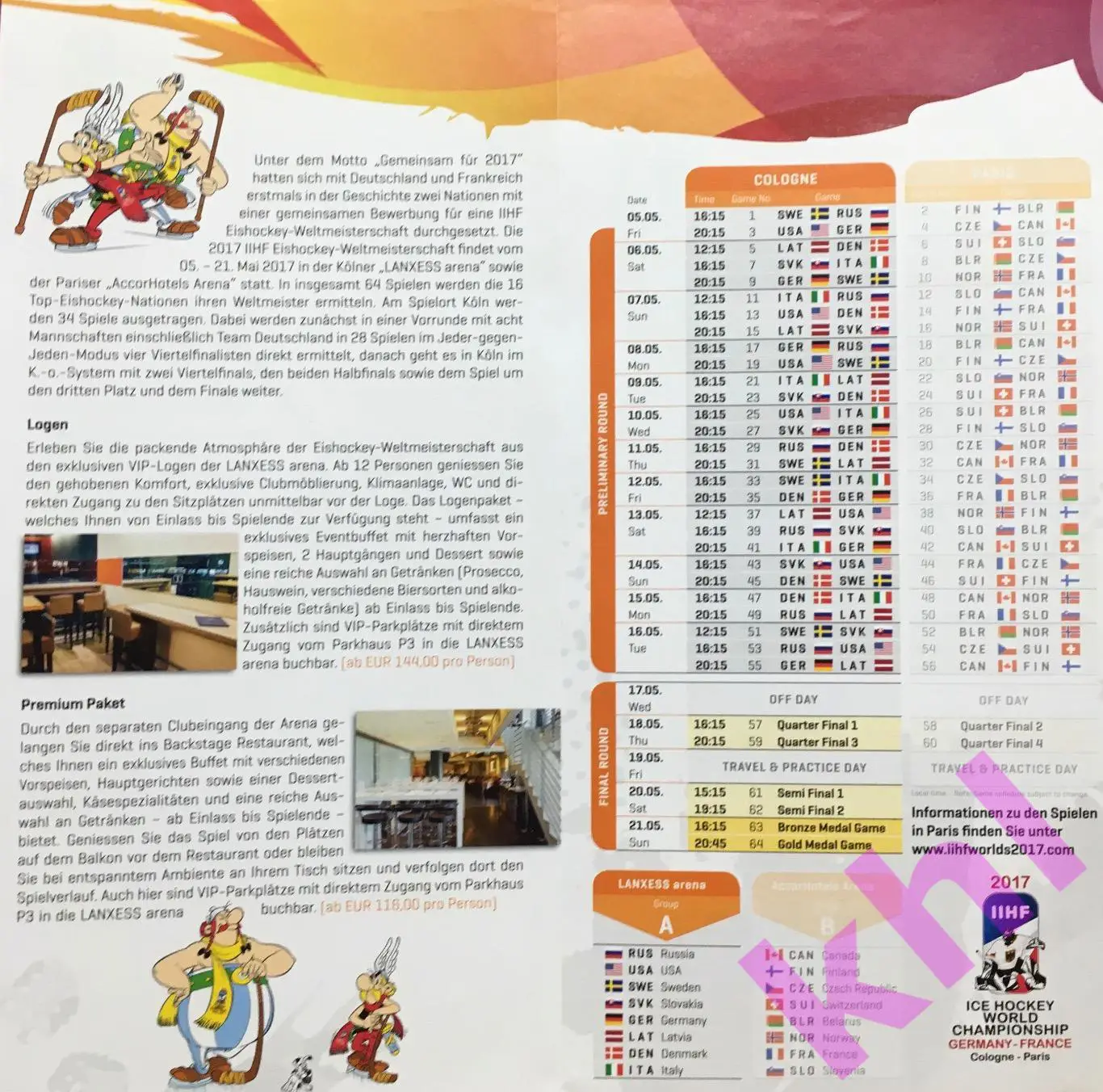 Чемпионат мира по хоккею 2017 GERMANY-FRANCE (программа - буклет) 1
