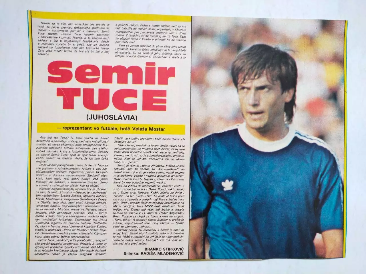 Футбольные звезды из журнала Старт ЧССР - Семир Туце Югославия