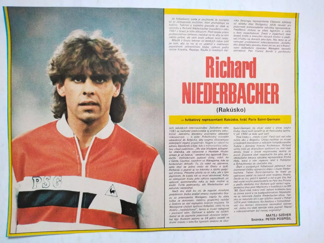 Футбольные звезды из журнала Старт ЧССР - Рихард Нидербахер Австрия
