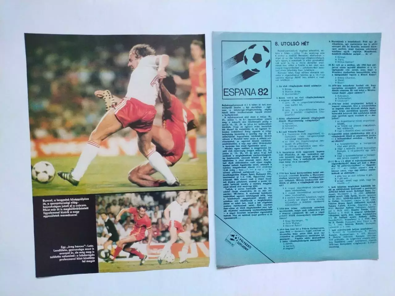 Страницы из журнала Кепеш спорт о чемпионате мира по футболу 1982 год - 9 1