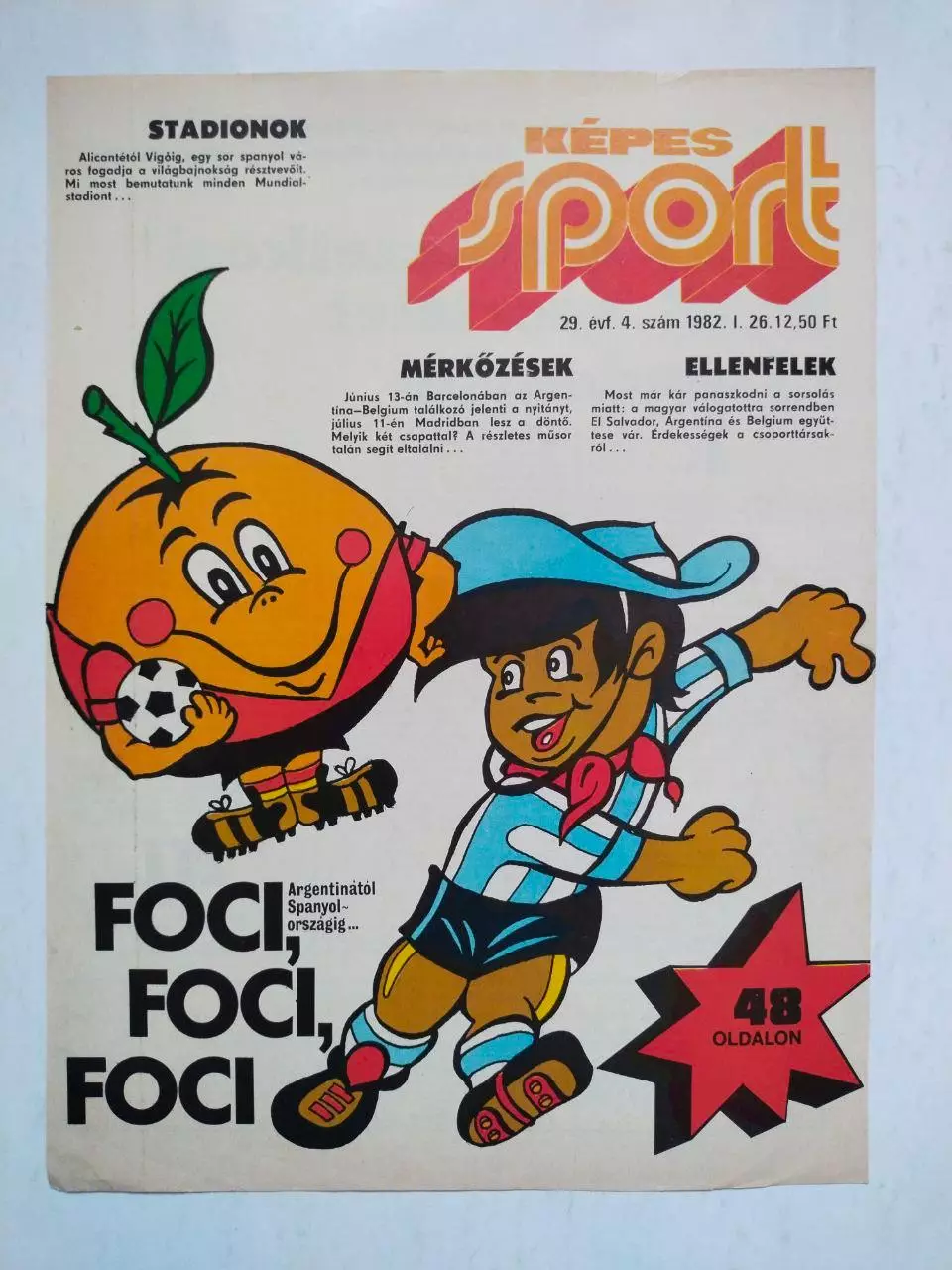 Обложка журнала Кепеш спорт Венгрия № 4 за 1982 год