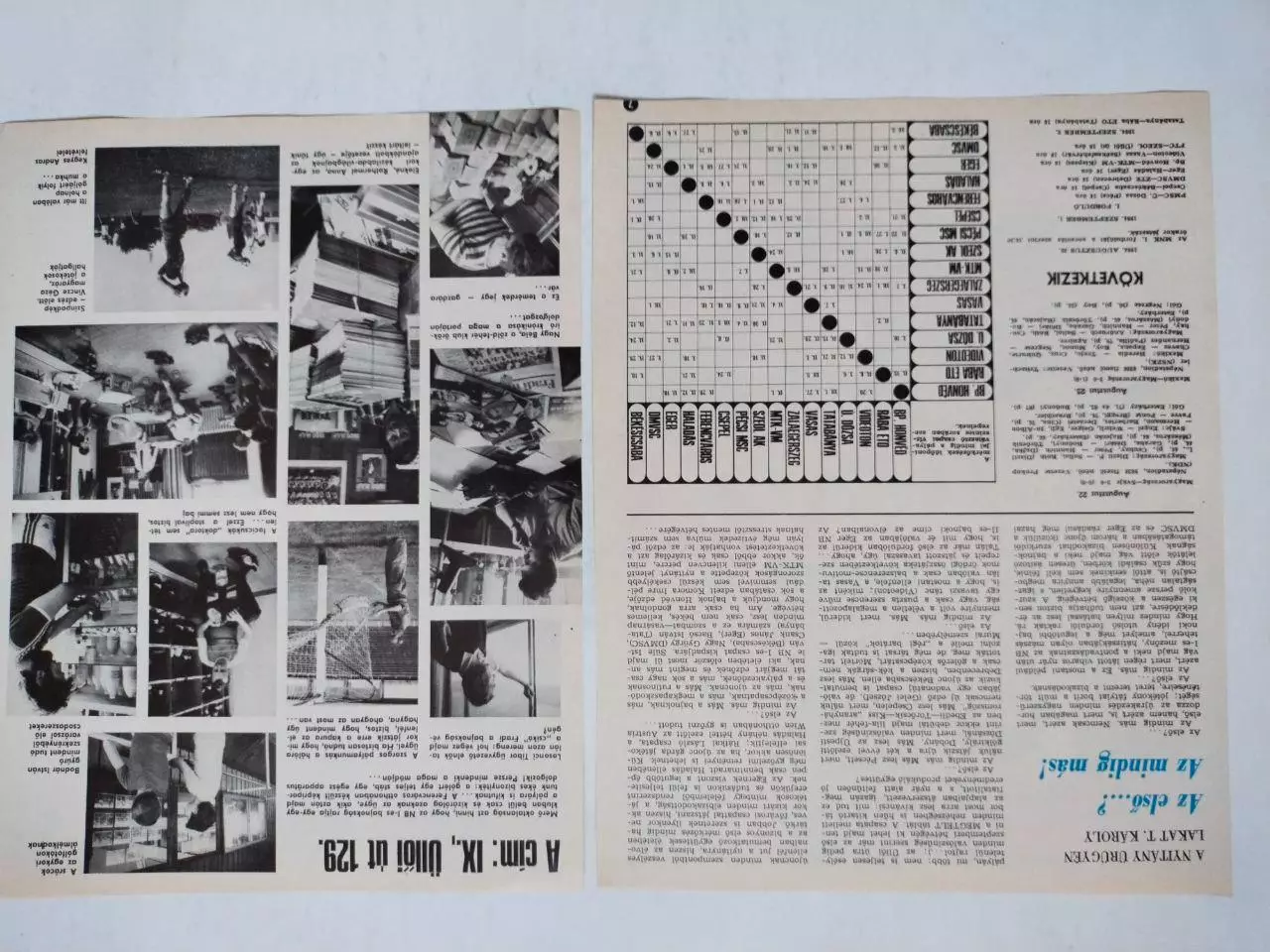 Из журнала Кепеш спорт Венгрия Капитанское табло чемпионата венгрии по футболу 1