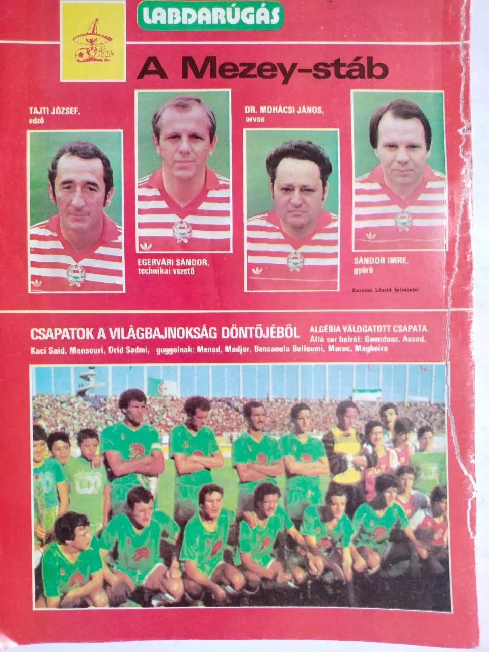 Из журнала LABDARUGAS футболисты сб.Венгрии,сб.Алжира