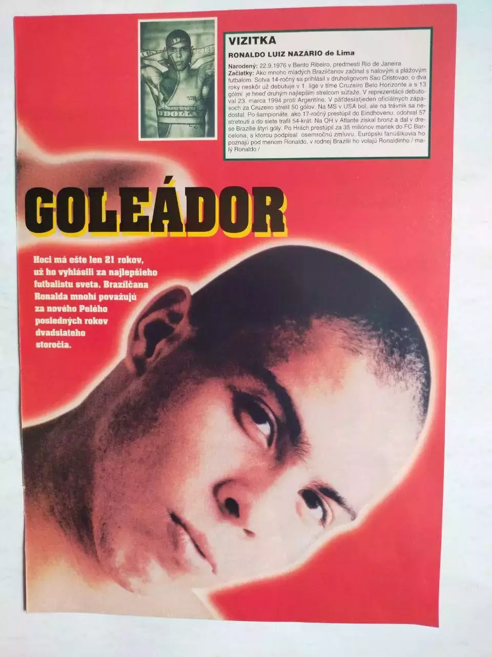 Из журнала FUTBAL звезды футбола - Роналдо Бразилия и Джанфранко Дзола Италия