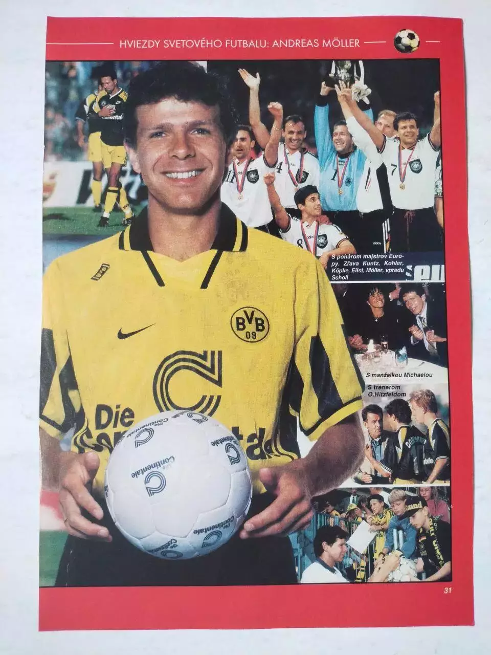 Из журнала FUTBAL звезды футбола - Жан - Пьер Папен Франция и Андреас Мюллер ФРГ 1