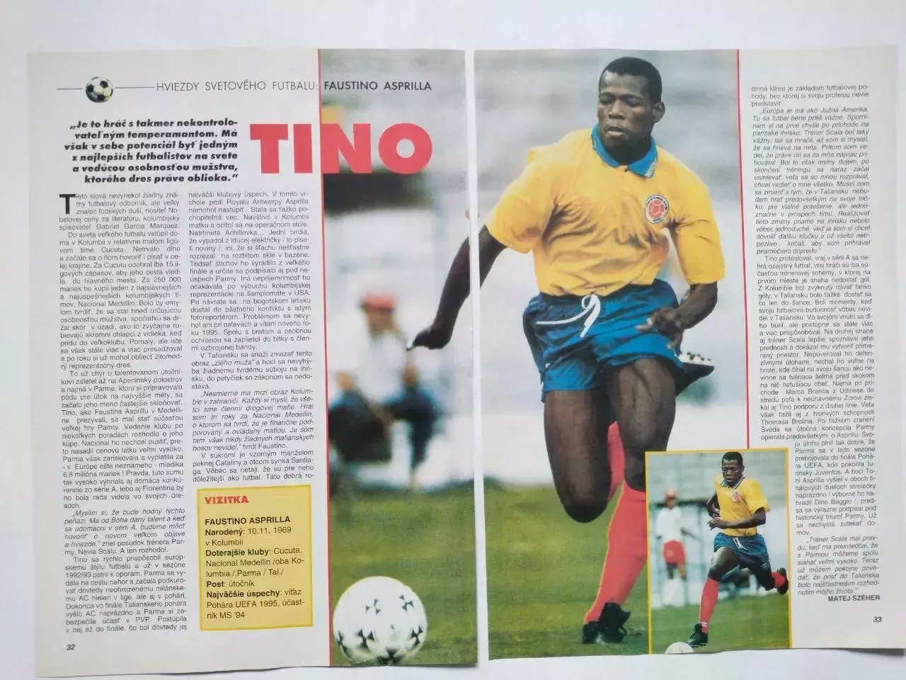 Из журнала FUTBAL звезды футбола - Фаустино Асприлья Колумбия