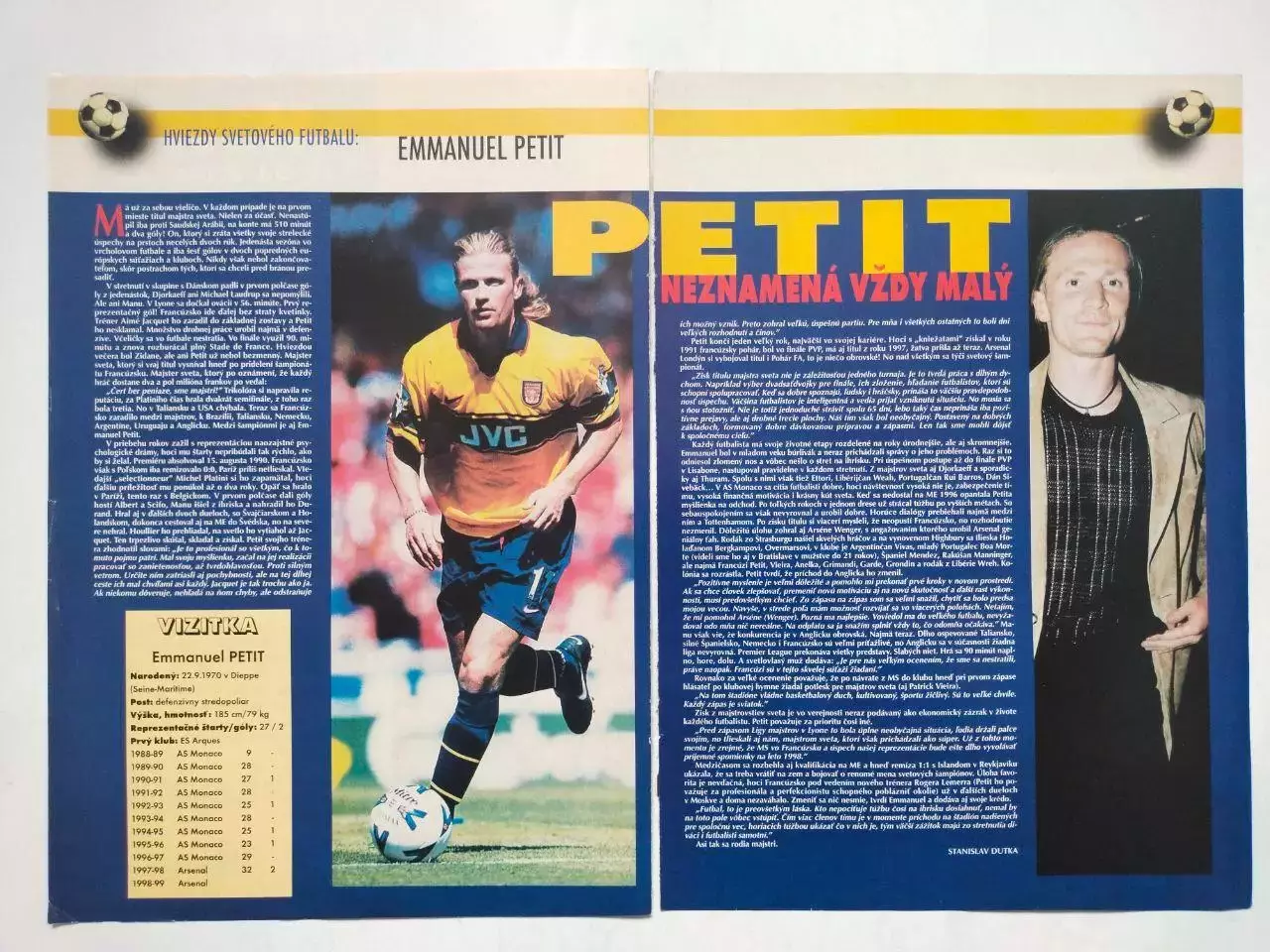 Из журнала FUTBAL звезды футбола - Эмманюэль Пети Франция
