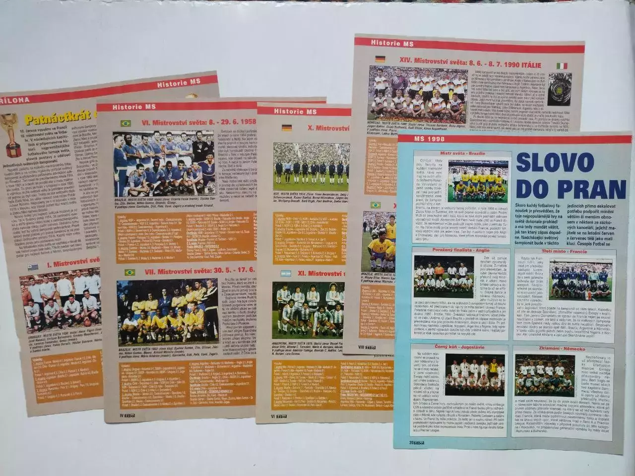 Из журнала FUTBAL история Чемпионатов мира по футболу 1930 - 1998 гг.