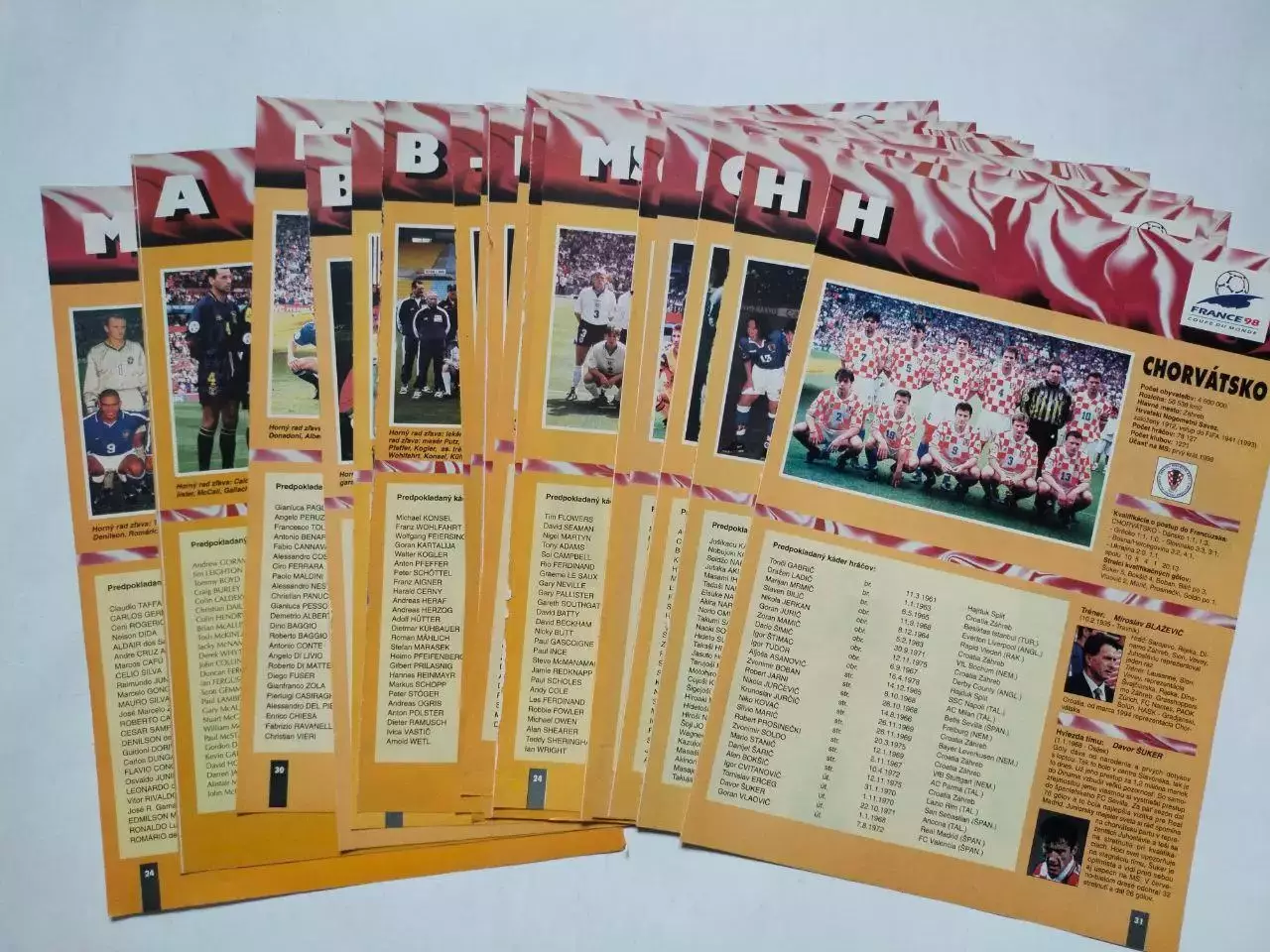 Из журнала FUTBAL участники чемпионата мира по футболу Франция 1998 год