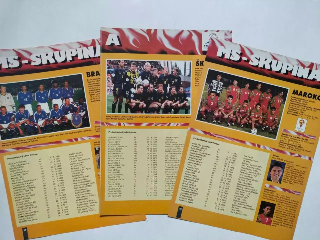 Из журнала FUTBAL участники чемпионата мира по футболу Франция 1998 год 1