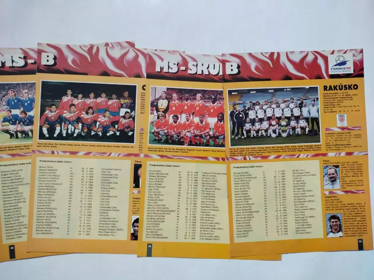 Из журнала FUTBAL участники чемпионата мира по футболу Франция 1998 год 2