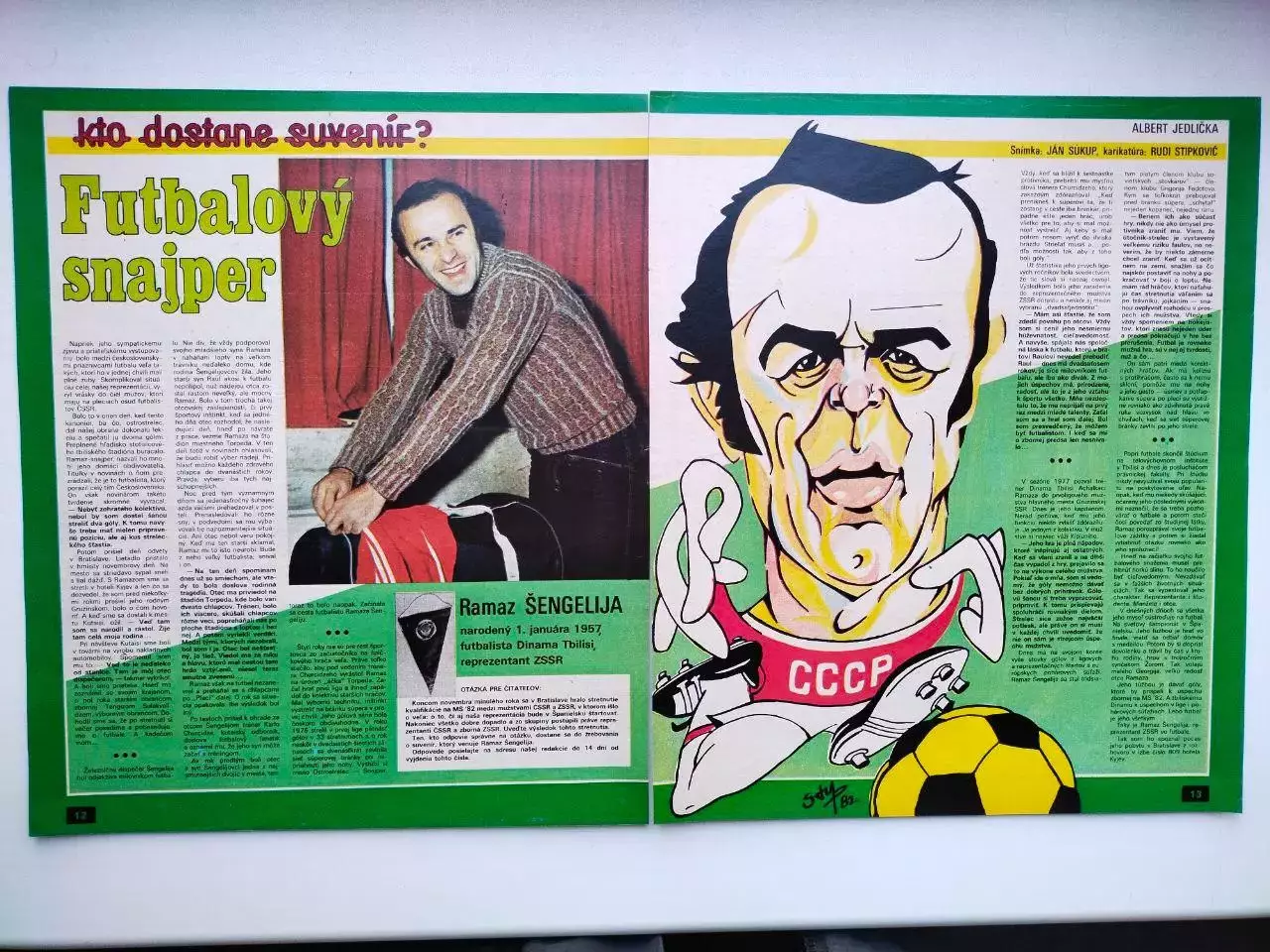 Футбольные звезды из журналов Старт и Стадион Чехия - Рамаз Шенгелия СССР