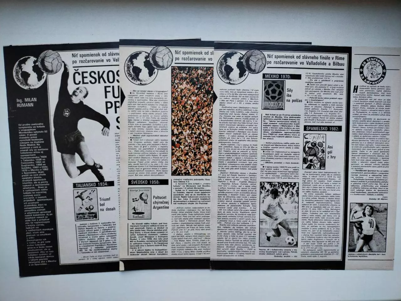 Страницы из журналов Старт Чемпионат мира по футболу 1982 - Чешкий футбол на чм