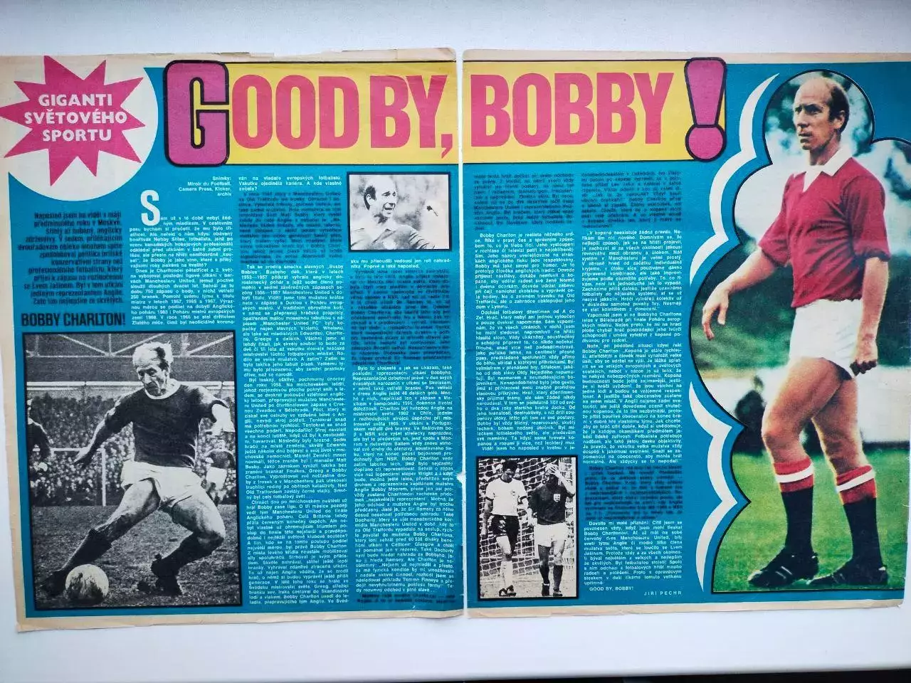 Футбольные звезды из журналов Старт и Стадион Чехия - Бобби Чарльтон Англия