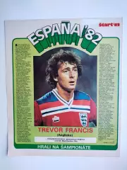 Звезды ЧМ футбол Испания 1982 из журнала Старт ЧССР - Тревор Фрэнсис - Англия