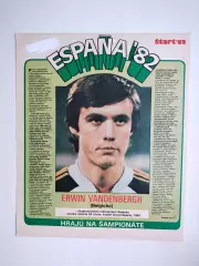 Звезды ЧМ футбол Испания 1982 из журнала Старт ЧССР - Эрвин Ванденберг - Бельгия