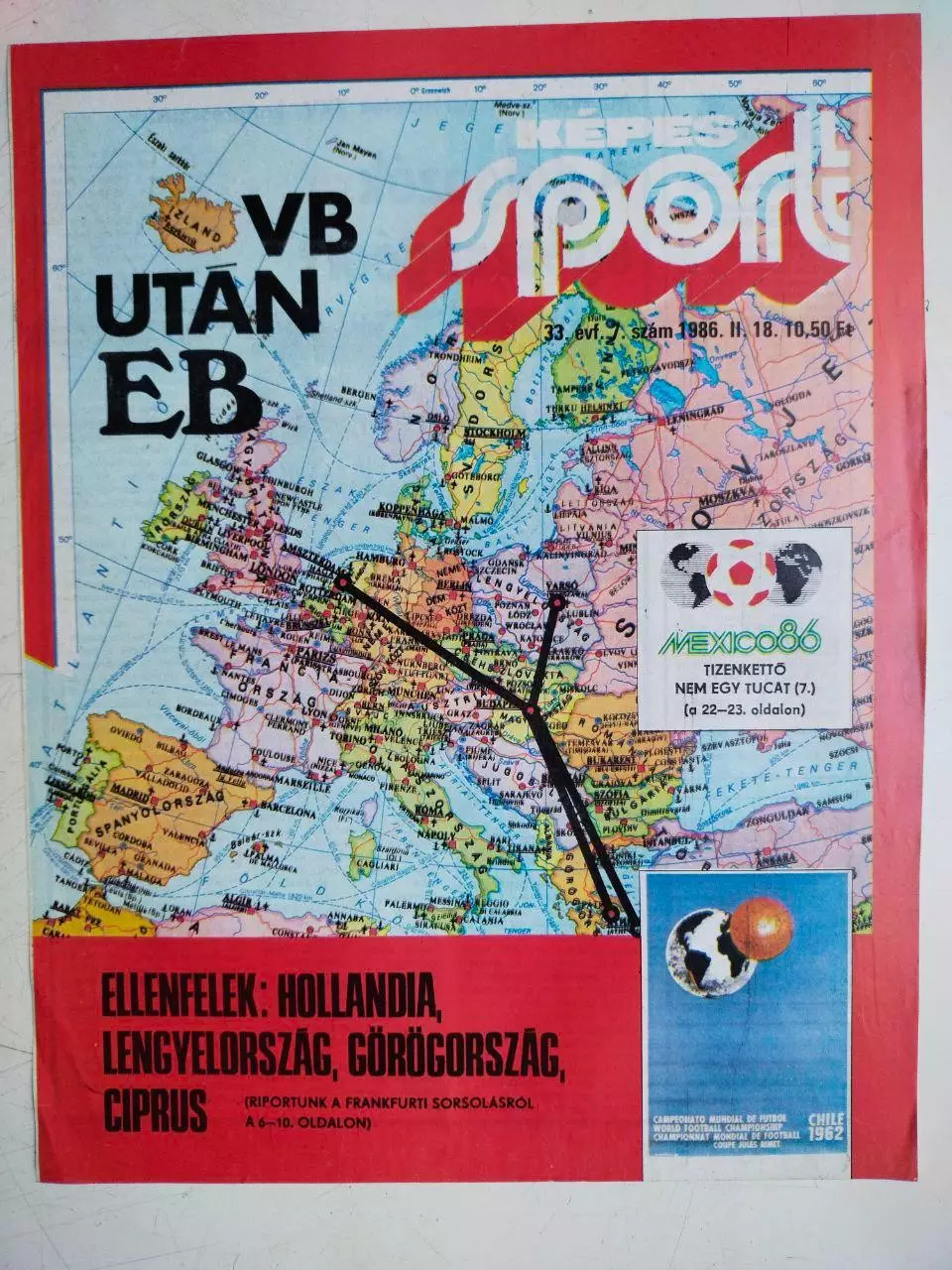 Обложка журнала Кепеш спорт Венгрия № 7 за 1986 год