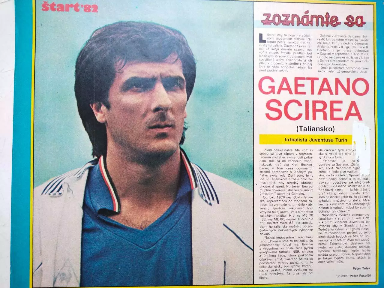 Футбольные звезды из журнала Старт ЧССР 1982 г. - Гаетано Ширеа Италия