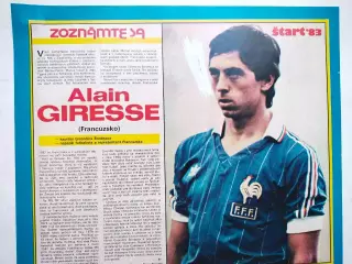 Футбольные звезды из журнала Старт ЧССР 1983 г. - Ален Жиресс Франция