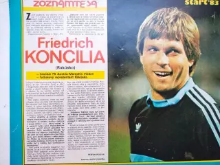 Футбольные звезды из журнала Старт ЧССР 1983 г. - Фридрих Консилия Австрия