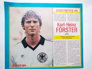 Футбольные звезды из журнала Старт ЧССР 1984 г. - Карл - Хайнц Ферстер Германия