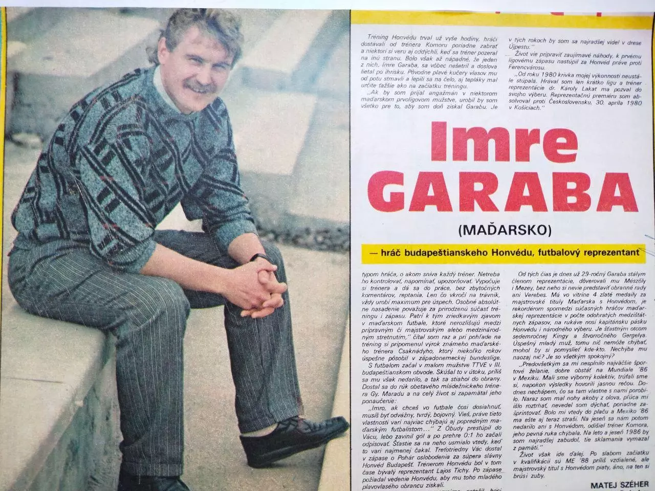 Футбольные звезды из журнала Старт ЧССР- Имре Гараба Венгрия