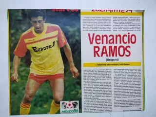 Футбольные звезды из журнала Старт ЧССР 1986 г. - Венансио Рамос Уругвай