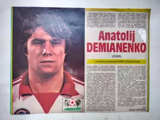 Футбольные звезды из журнала Старт ЧССР 1986 г. - Анатолий Демьяненко СССР
