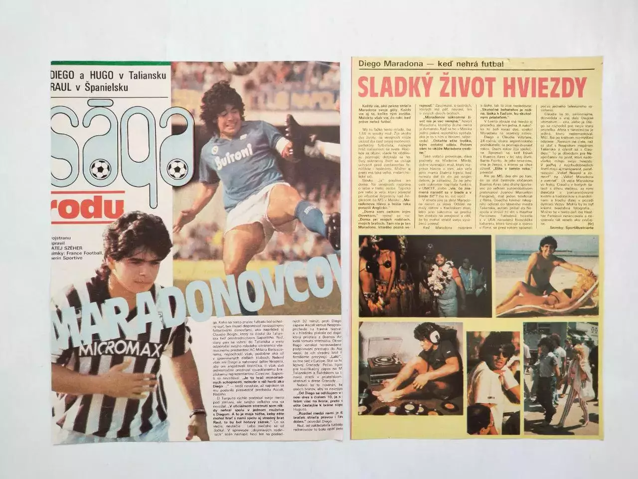 Подборка фото из журналов Старт и Стадион Чехия футболист Диего Марадона 1