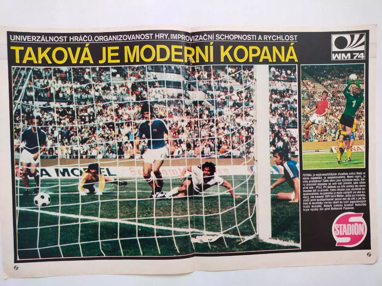 Из журнала Стадион Чехия 1974 год - разворот чм по футболу в Германии 1974 г.