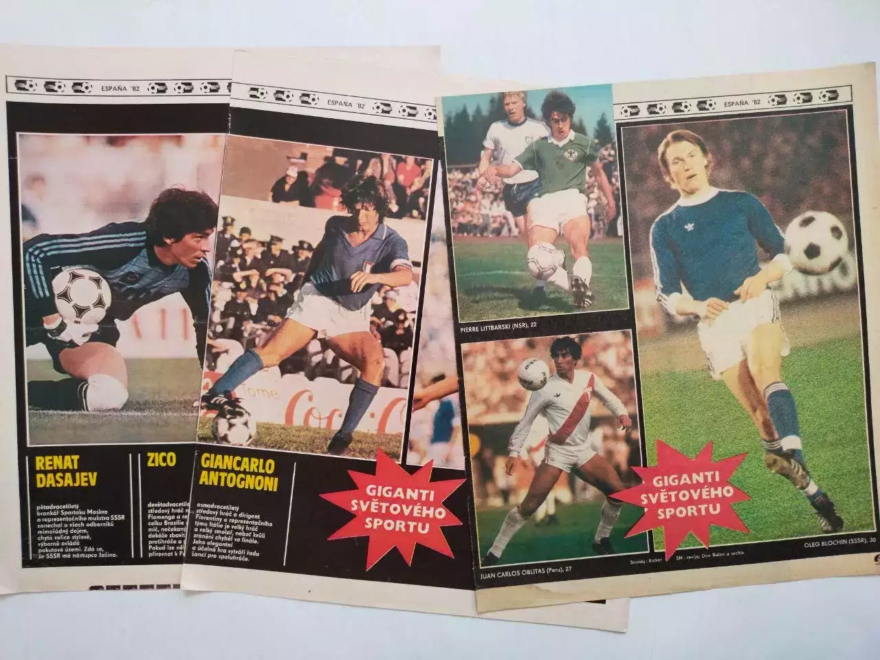 Из журнала Стадион Чехия 1982 год - Звезды чм по футболу в Испании 1982 г.