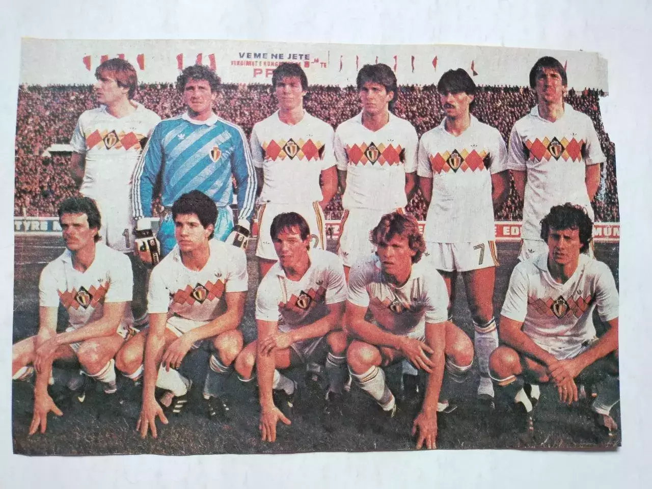 Постер участник чм по футболу из журнала Старт ЧССР- сборная Бельгии 1986 год