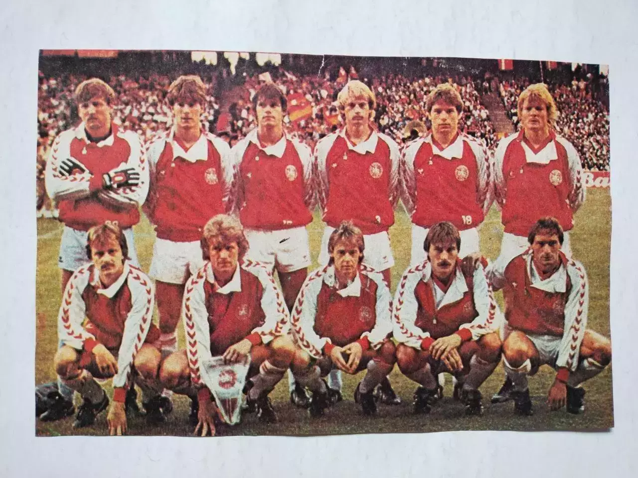 Постер участник чм по футболу из журнала Старт ЧССР- сборная Дании 1986 год