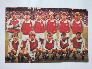 Постер участник чм по футболу из журнала Старт ЧССР- сборная Дании 1986 год