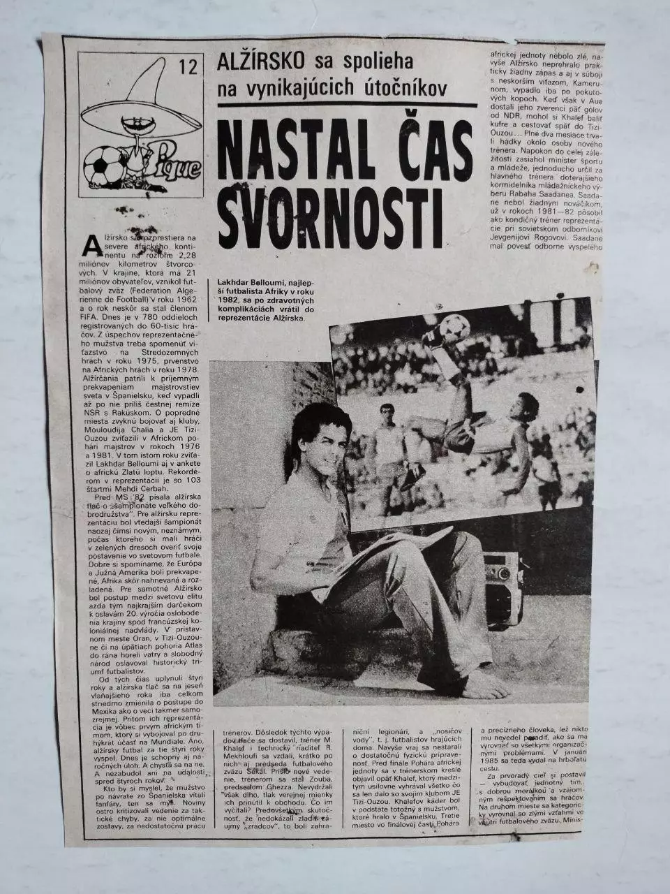 Постер участник чм по футболу из журнала Старт ЧССР- сборная Алжир 1986 год 1