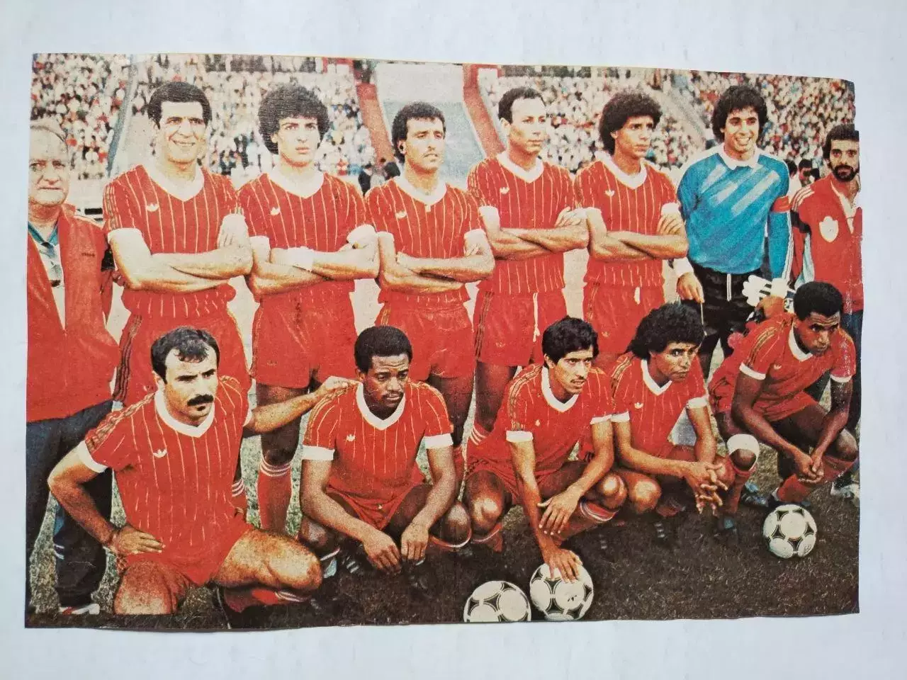 Постер участник чм по футболу из журнала Старт ЧССР- сборная Марокко 1986 год