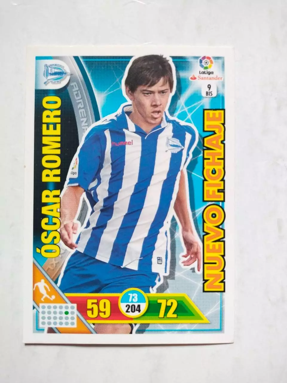 Карточка Футбол Panini Liga Santander 2016-17. Deportivo - Oscar Romero № 9 bis