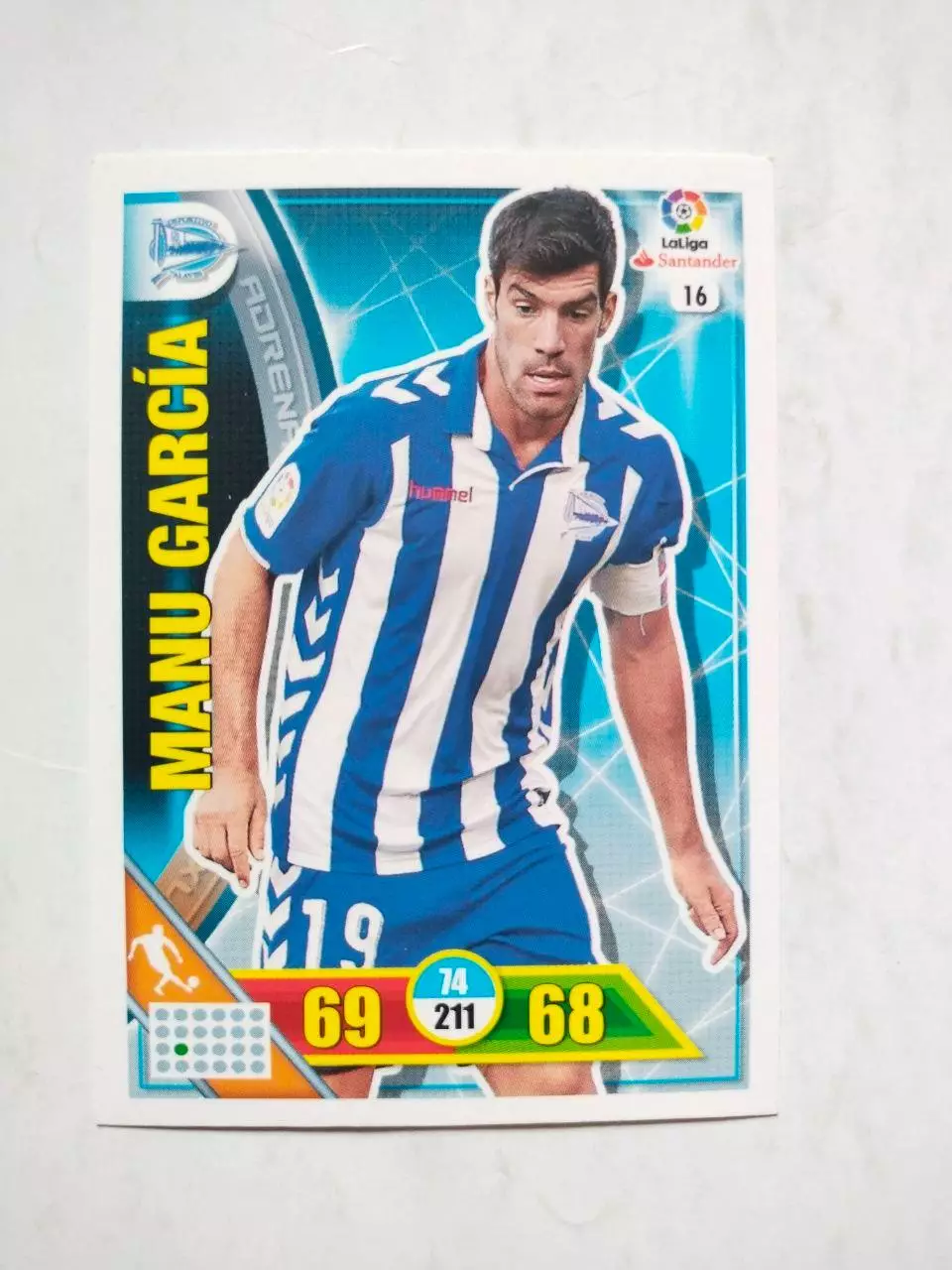 Карточка Футбол Panini Liga Santander 2016-17. Deportivo -Manu Garcia № 16