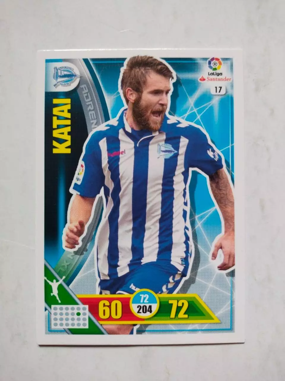 Карточка Футбол Panini Liga Santander 2016-17. Deportivo -Aleksandar Katai № 17