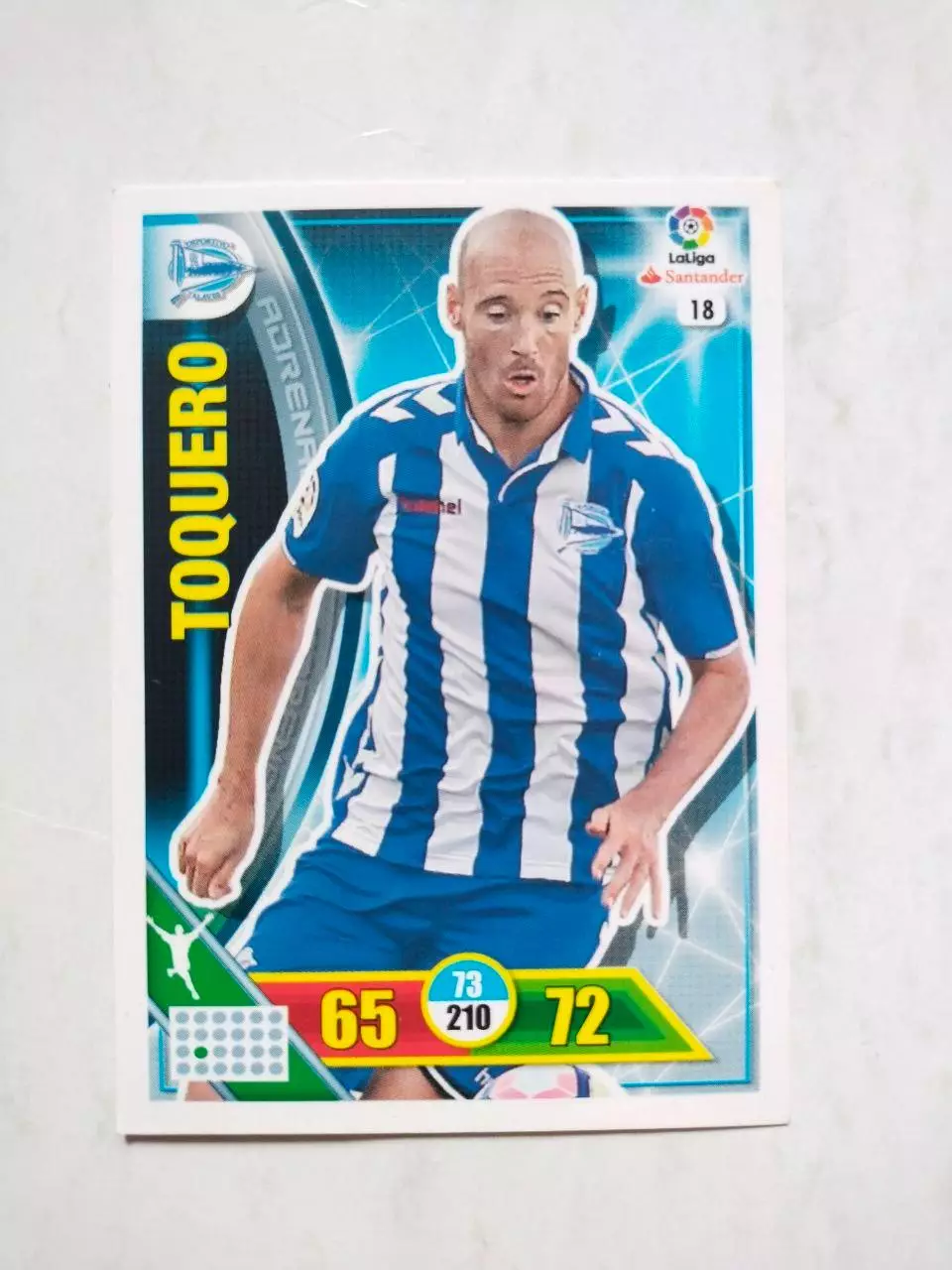 Карточка Футбол Panini Liga Santander 2016-17. Deportivo -Gaizka Toquero № 18